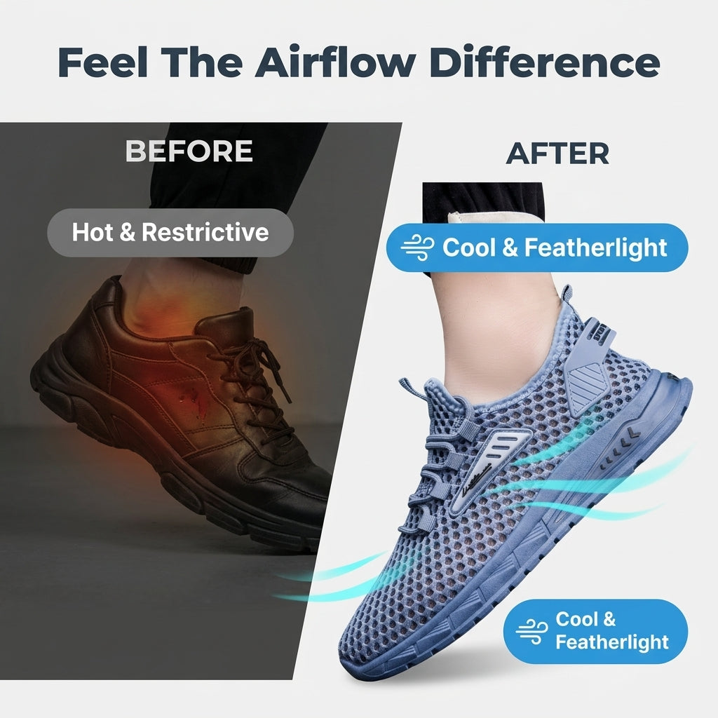 Breathable Mesh Sneakers — All-Day Comfort Without Heavy Shoes