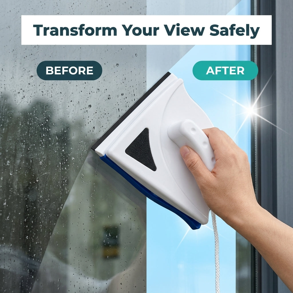 Magnetic Window Wiper — Clean Both Sides Without Reaching Outside