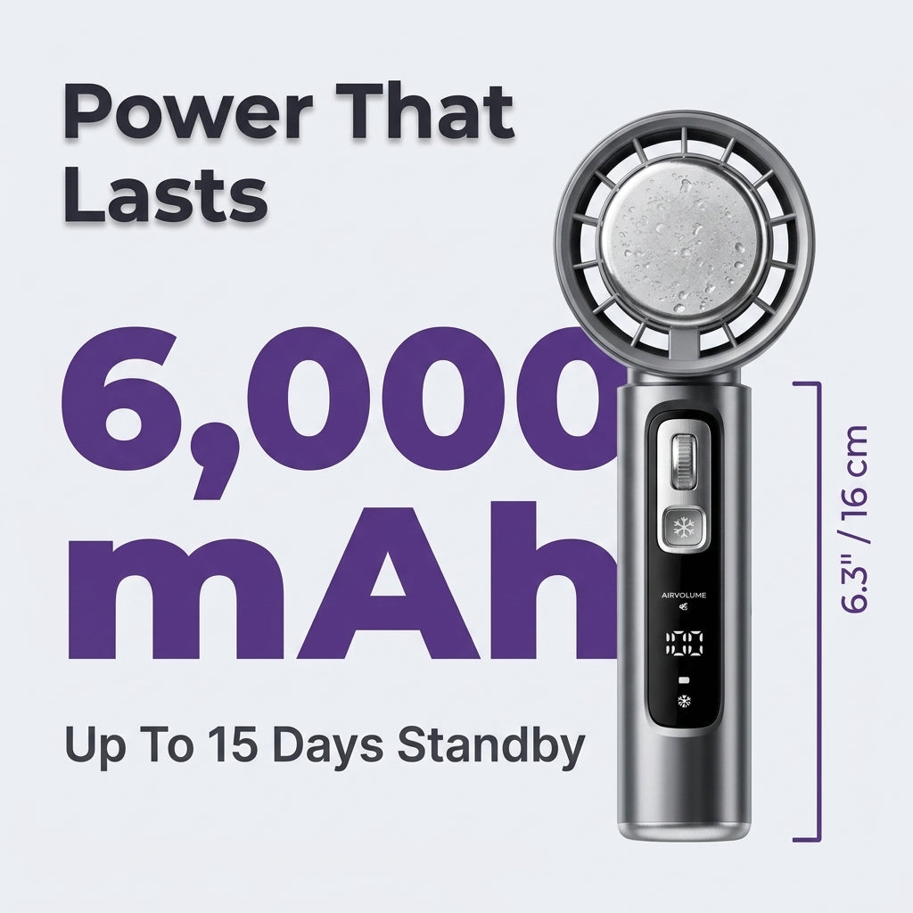 Handheld Bladeless LED Fan — Stay Cool Without Exposed Fan Blades