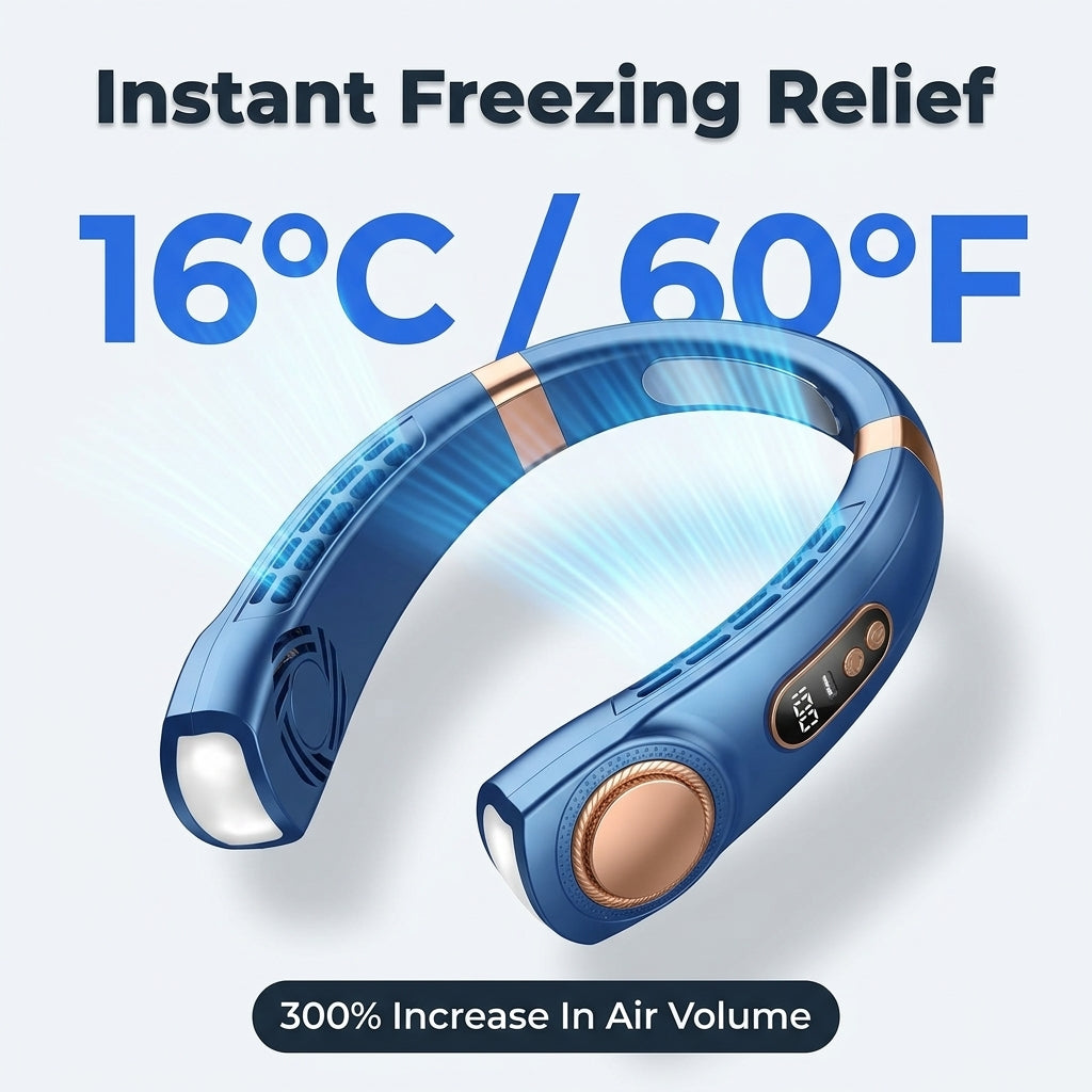 Wearable 5-Speed Neck Fan — Stay Cool Hands-Free Without Carrying A Fan