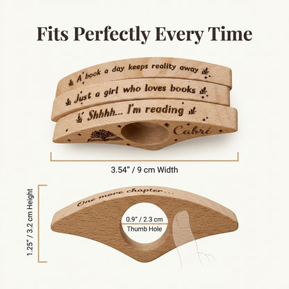 Personalized Wooden Book Page Holder — Read One-Handed Without Losing Your Page