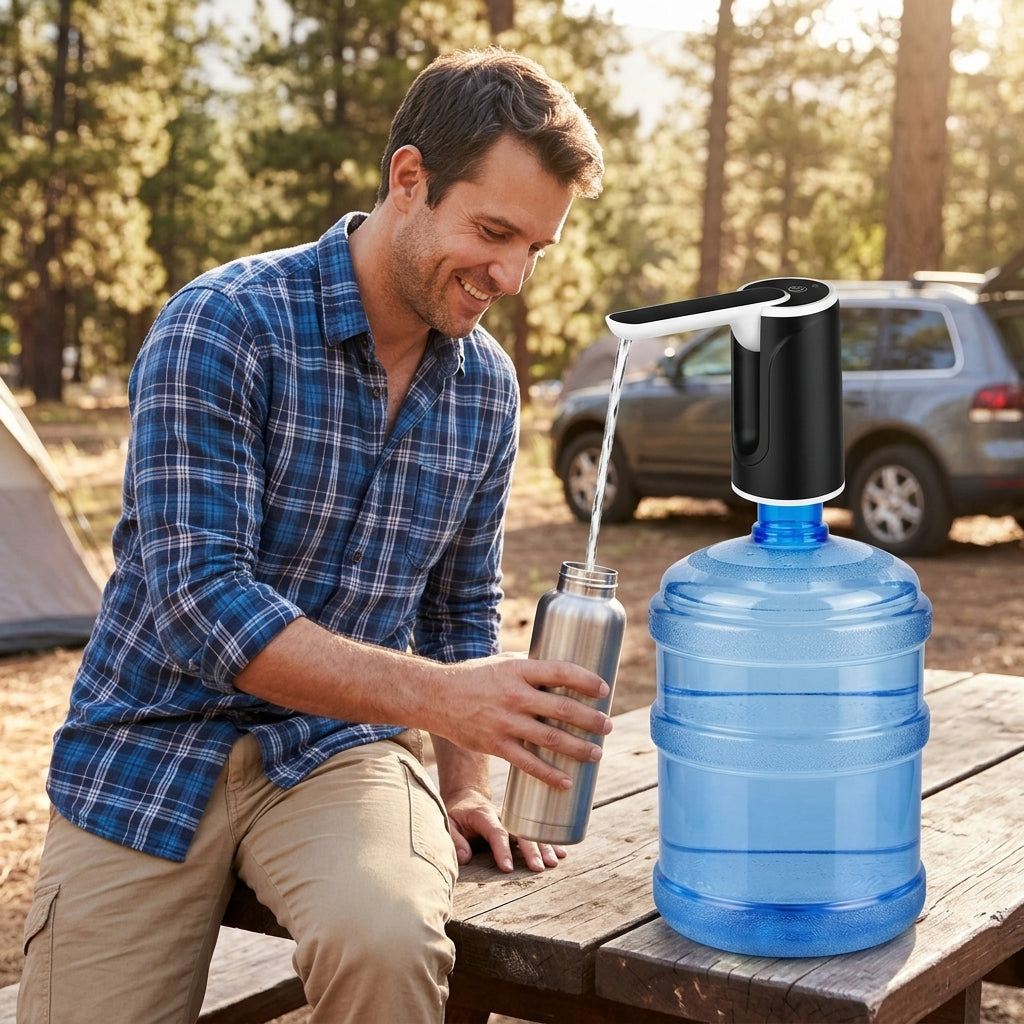 Portable Electric Water Bottle Pump — Easy One-Touch Water Dispensing Without Lifting Heavy Bottles