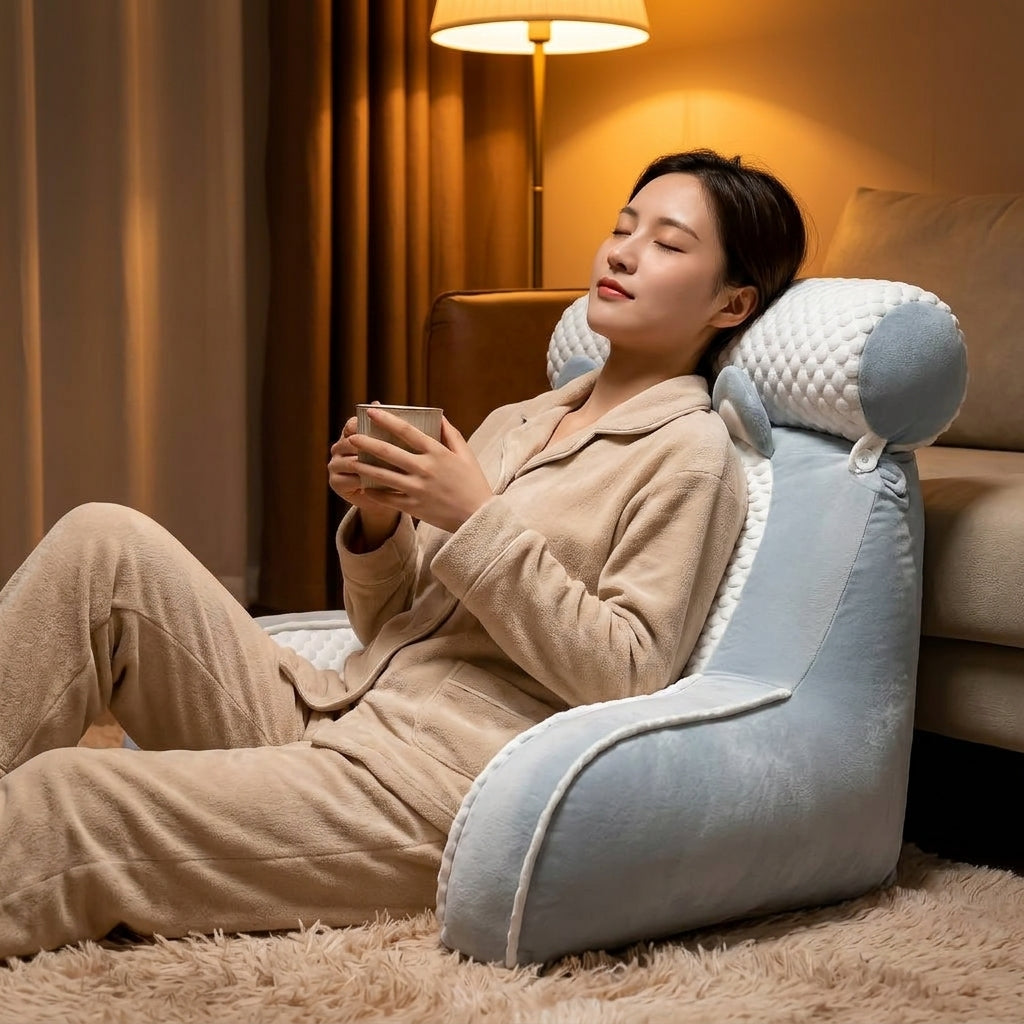 Back & Neck Comfort Pillow — Comfortable Lounging Without Stacking Pillows