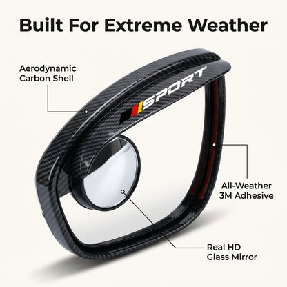Car Mirror Rain Guard & Blind Spot Mirror — Clearer Visibility In Rain & Tight Driving