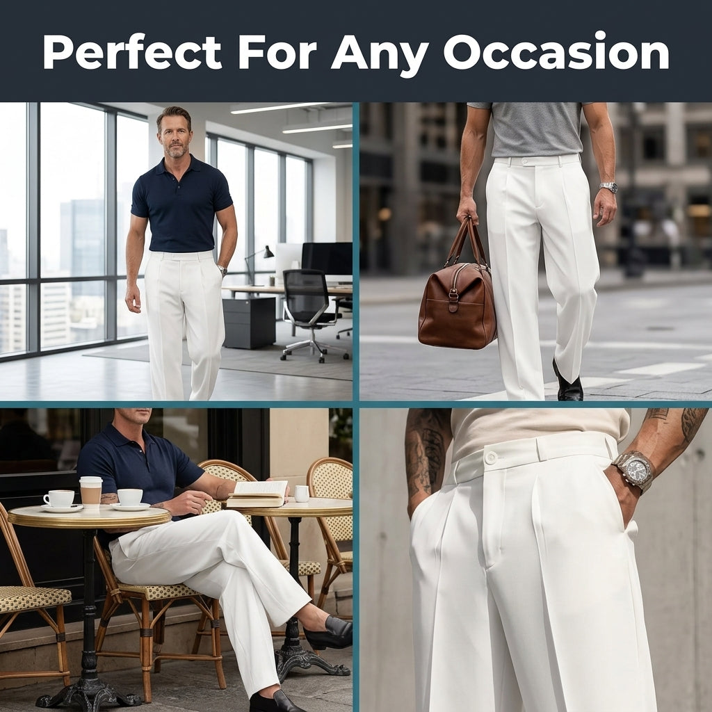 Men’s Pleated Wide-Leg Pants — Relaxed Style Without Tight, Restrictive Trousers