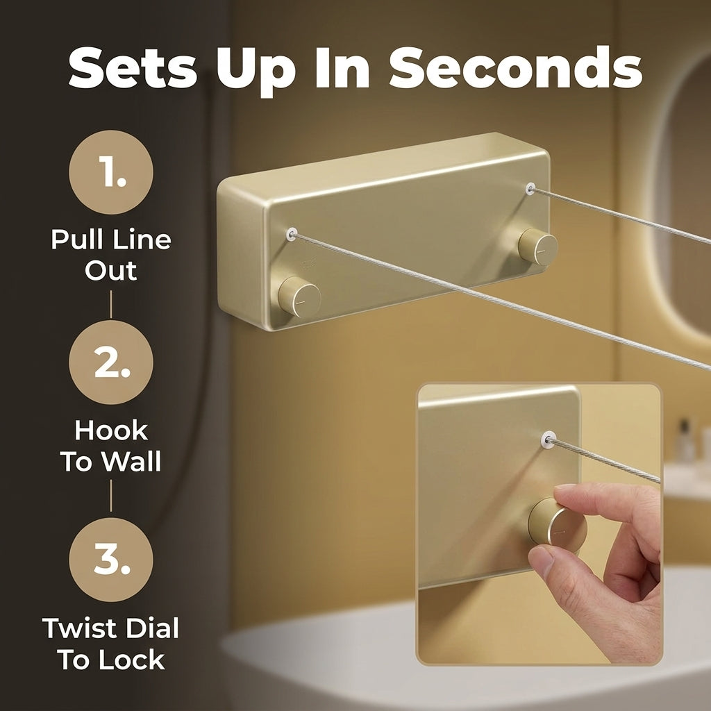 Retractable Clothesline — Dry More Laundry Without Losing Space