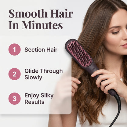 Ionic Hair Straightening Brush — Smooth Silky Hair Without Salon Hassle