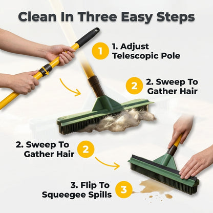 Pet Hair Removal Broom — Lift Stubborn Fur Without Vacuums, Sticky Rollers, Or Endless Sweeping