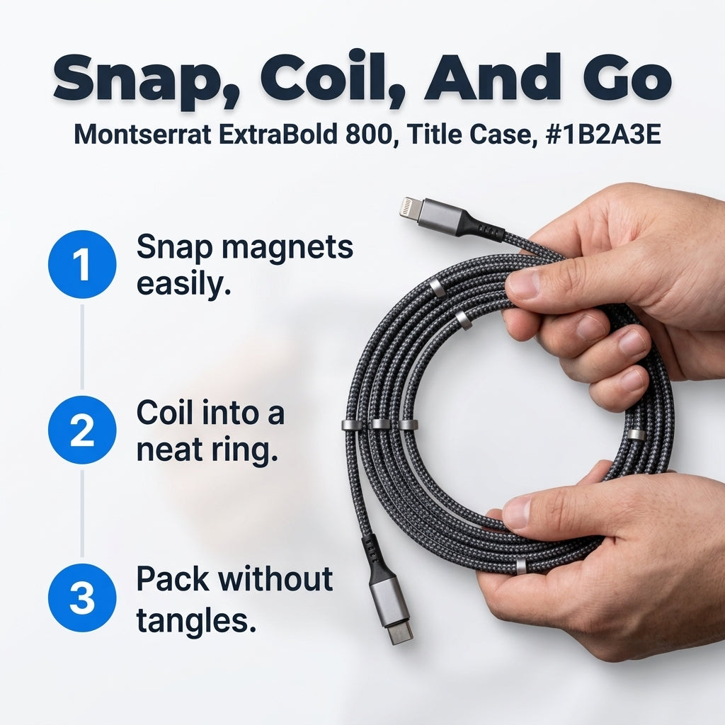 Magnetic Anti-Tangle Charging Cable — Fast Charging Without The Cable Clutter