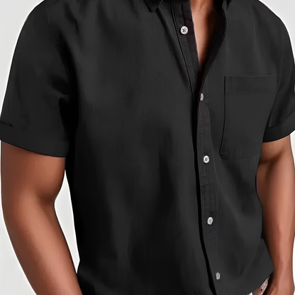 Classic Cotton Short-Sleeve Shirt — Clean Vintage Style Without Heavy Layers