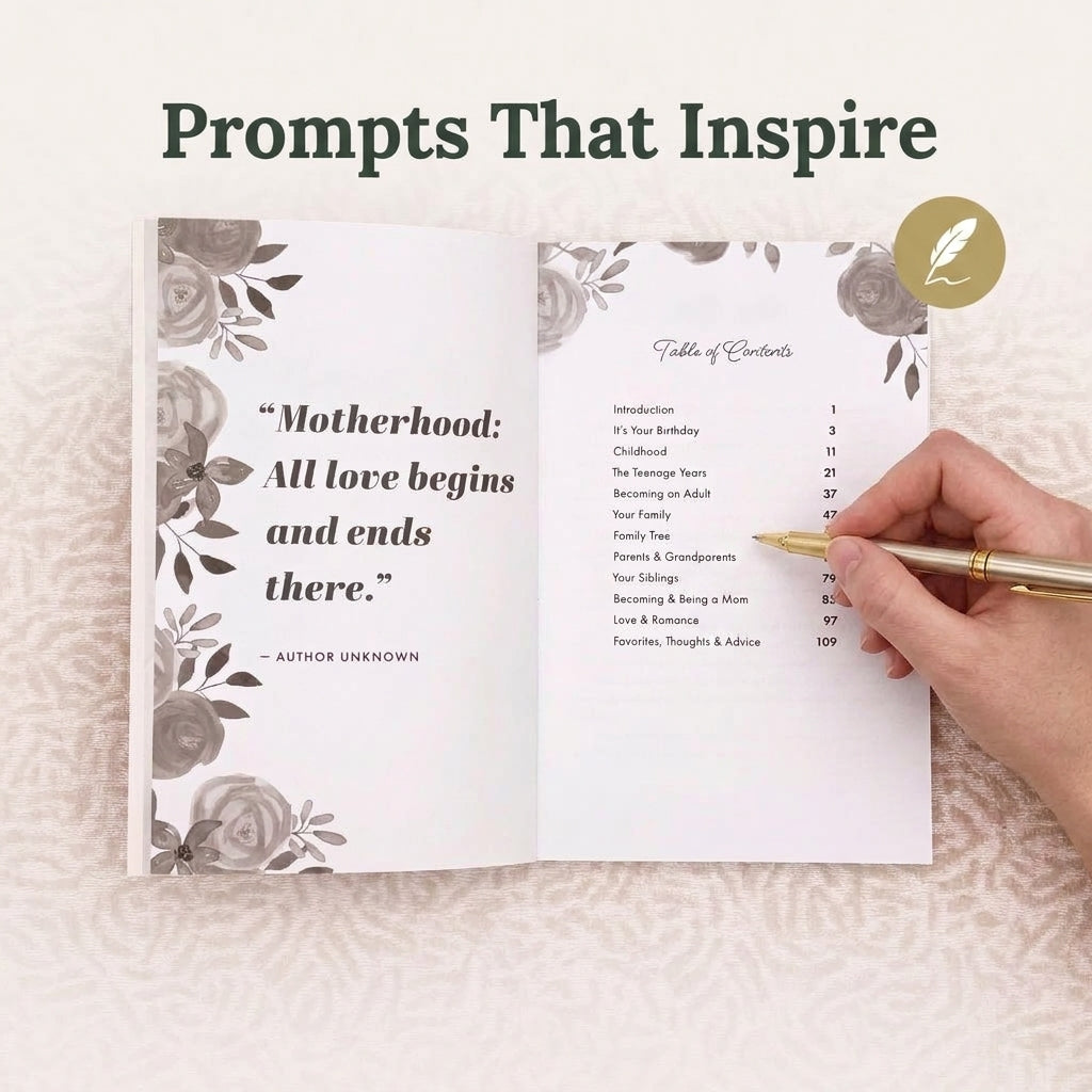 Mom Memory Journal — Preserve Her Stories Before They’re Forgotten