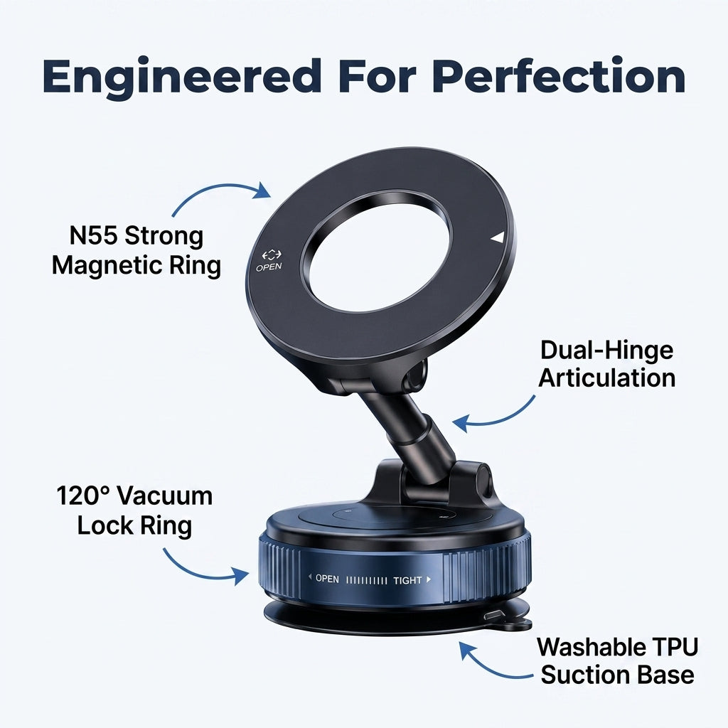 360° Foldable Magnetic Car Phone Mount — Stable Phone Viewing Without Bulky Holders
