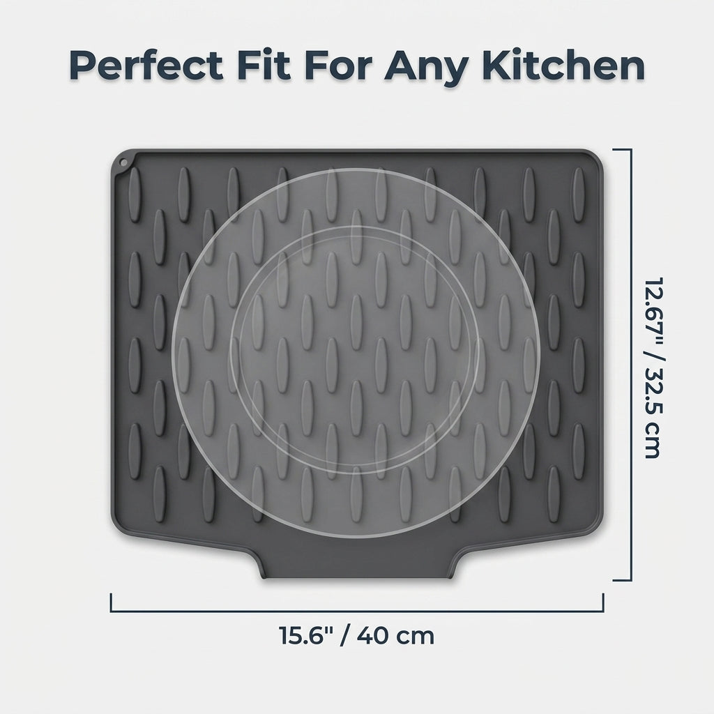 Silicone Drying & Heat-Resistant Mat — Dry Dishes & Protect Counters Without Bulky Racks