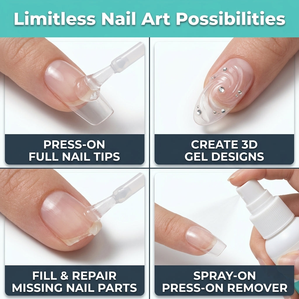 3-in-1 Gel Nail Glue Kit — Long-Lasting Press-On Nails Without Salon Appointments