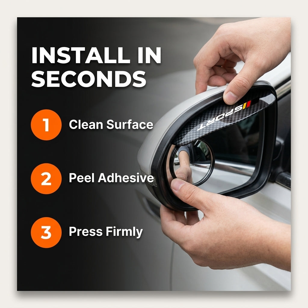 Car Mirror Rain Guard & Blind Spot Mirror — Clearer Visibility In Rain & Tight Driving