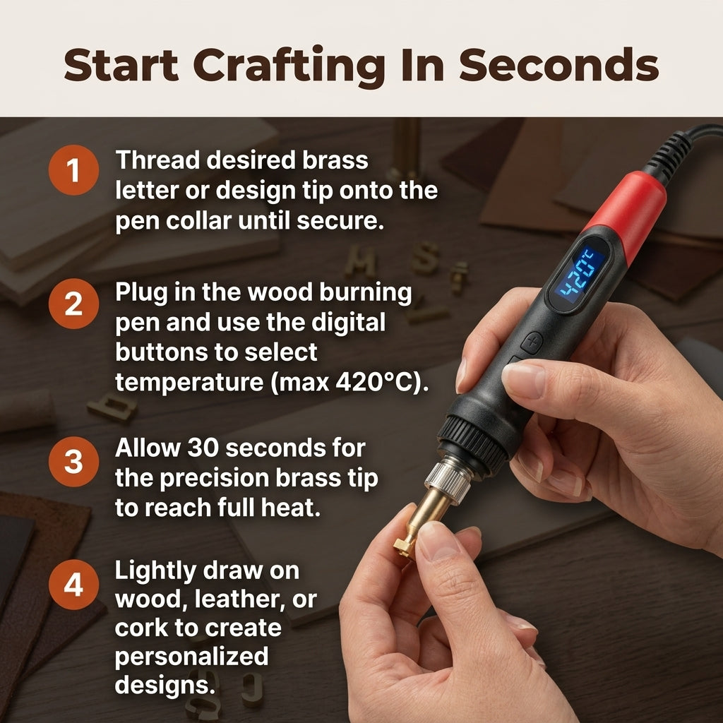 Wood Burning Craft Pen Kit — Personalized Crafting Without Uneven Burn Marks