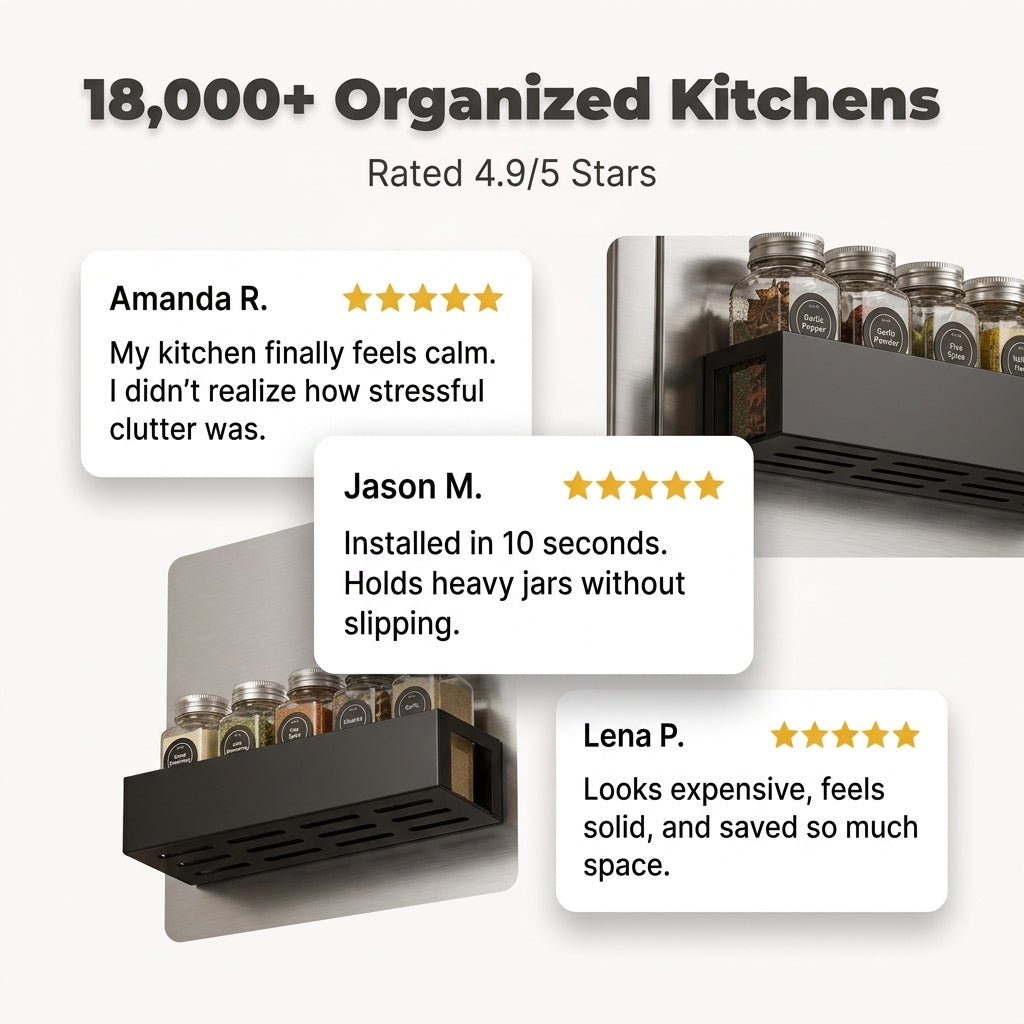 Magnetic Spice Rack Organizer — Instant Extra Storage Without Drilling Or Counter Clutter