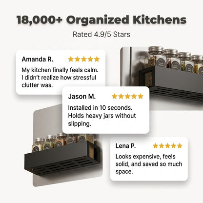 Magnetic Spice Rack Organizer — Instant Extra Storage Without Drilling Or Counter Clutter
