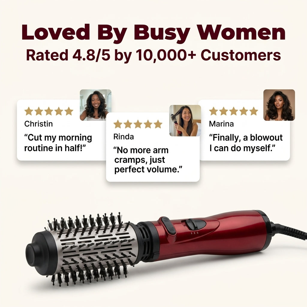 3-in-1 Blowout Hairbrush — Smooth Salon-Style Hair Without Complicated Styling