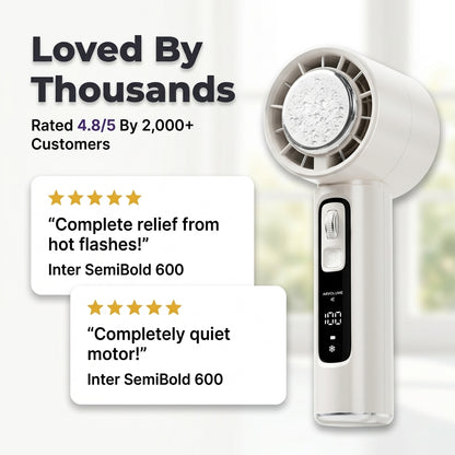 Handheld Bladeless LED Fan — Stay Cool Without Exposed Fan Blades