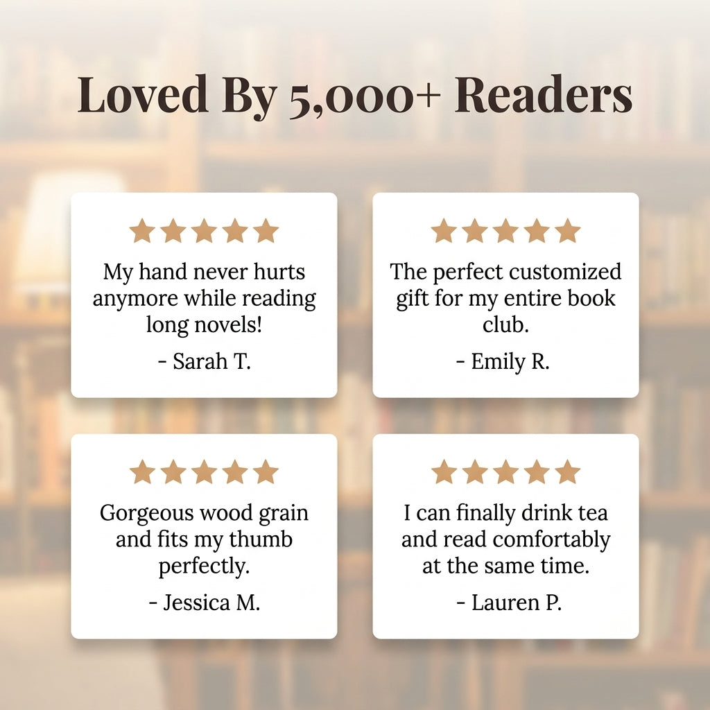 Personalized Wooden Book Page Holder — Read One-Handed Without Losing Your Page