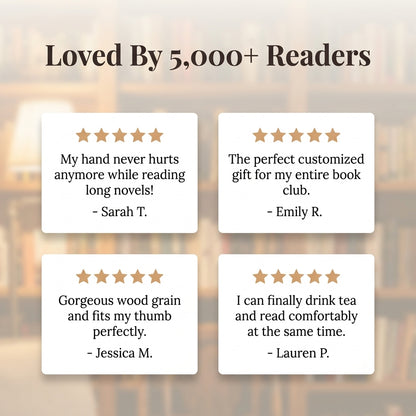 Personalized Wooden Book Page Holder — Read One-Handed Without Losing Your Page