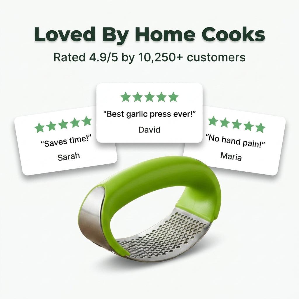 Rocking Garlic Press — Mince Garlic Faster Without Hand Strain