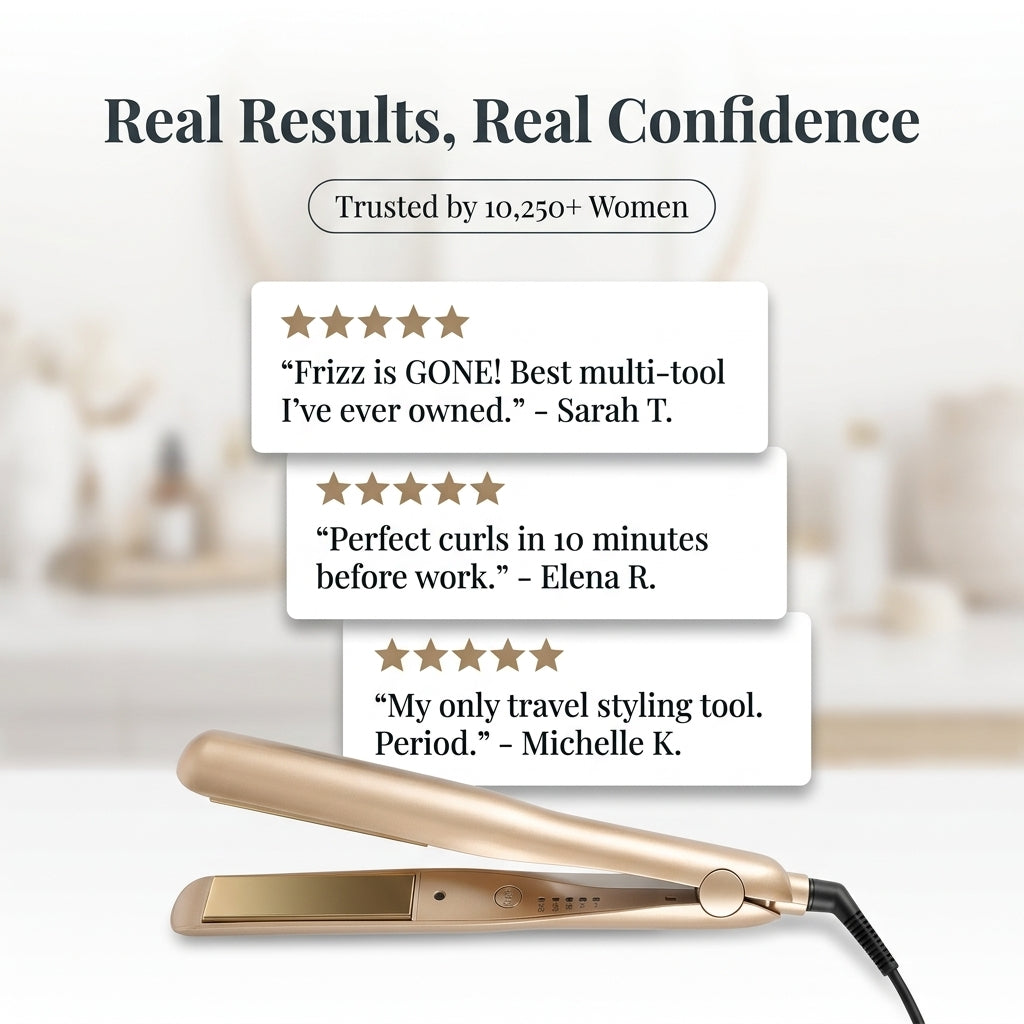 2-in-1 Hair Straightener & Curler — Sleek Hair Or Soft Curls With One Styling Tool