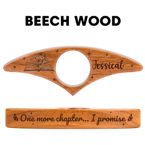Personalized Wooden Book Page Holder — Read One-Handed Without Losing Your Page