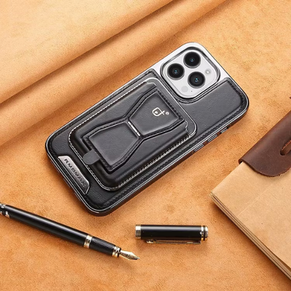 Leather Magnetic Wallet iPhone Case — Protect, Charge & Carry Cards In One Case