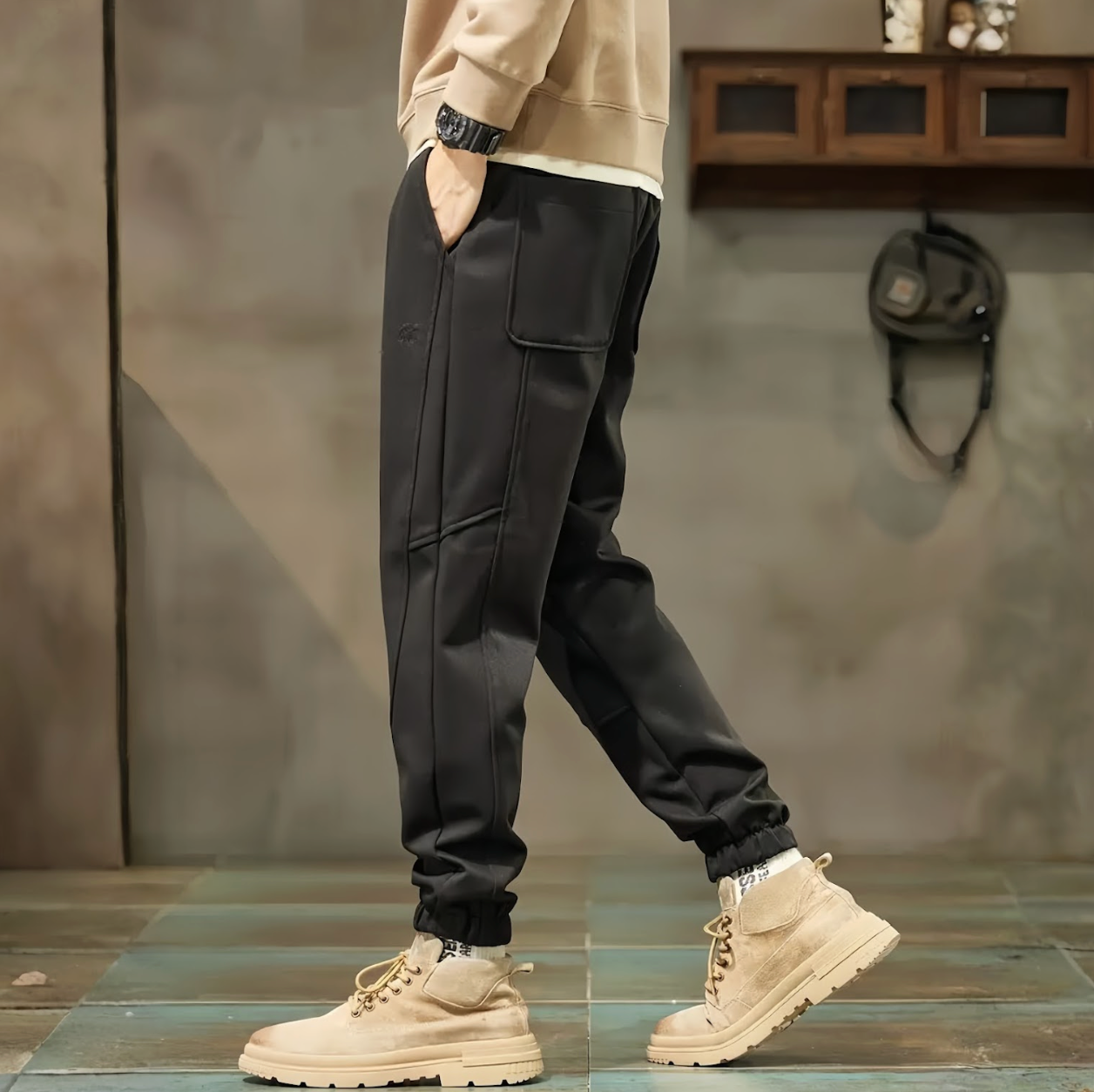 Korean Streetwear Cargo Joggers – Soft, Stretchable & Ultra-Comfortable Fit