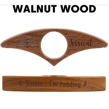 Personalized Wooden Book Page Holder — Read One-Handed Without Losing Your Page