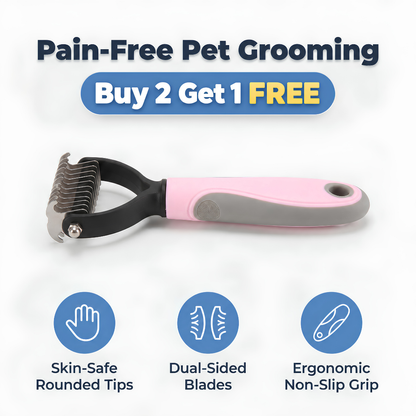 Pet Hair Removal Grooming Comb — Remove Loose Fur Without Painful Pulling