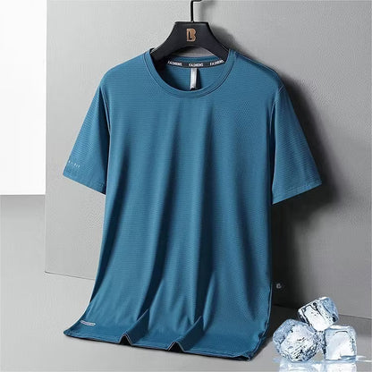 Ice Silk Round Neck T-Shirt — Stay Cool Without Heavy Summer Shirts