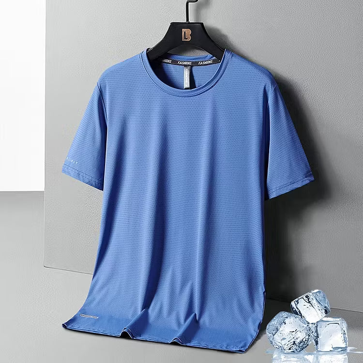 Ice Silk Round Neck T-Shirt — Stay Cool Without Heavy Summer Shirts