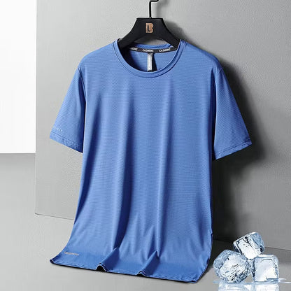 Ice Silk Round Neck T-Shirt — Stay Cool Without Heavy Summer Shirts