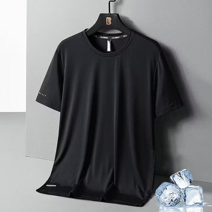 Ice Silk Round Neck T-Shirt — Stay Cool Without Heavy Summer Shirts
