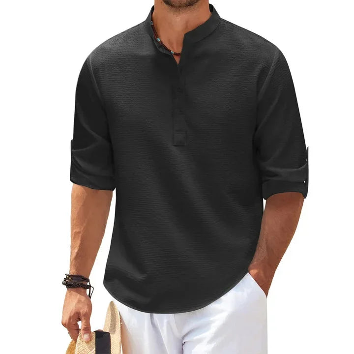 Men’s Long-Sleeve Casual Shirt — Clean Style Without Feeling Stiff