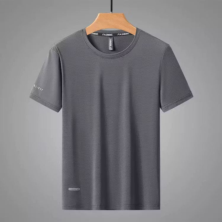Ice Silk Round Neck T-Shirt — Stay Cool Without Heavy Summer Shirts