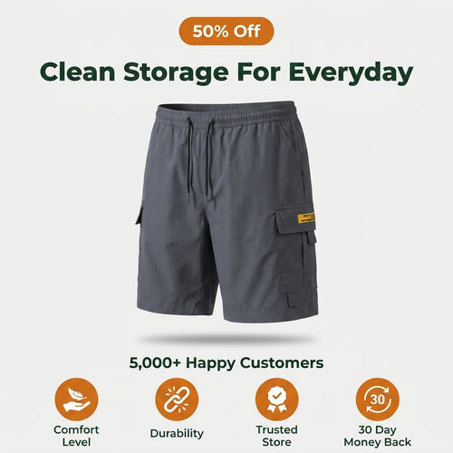 Men’s Lightweight Cargo Shorts — Clean Utility Without Heavy Bulk