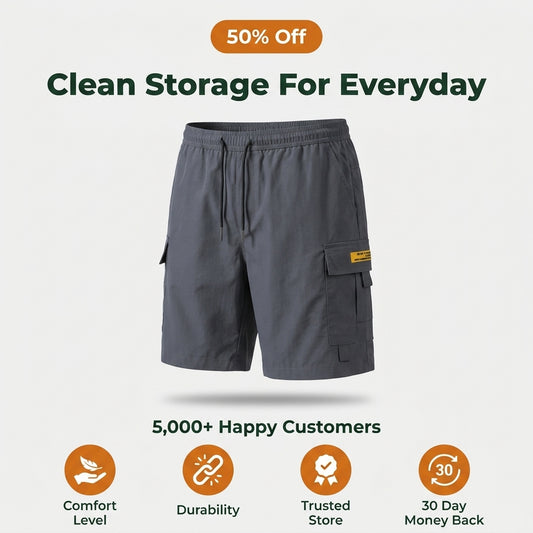 Men’s Lightweight Cargo Shorts — Clean Utility Without Heavy Bulk